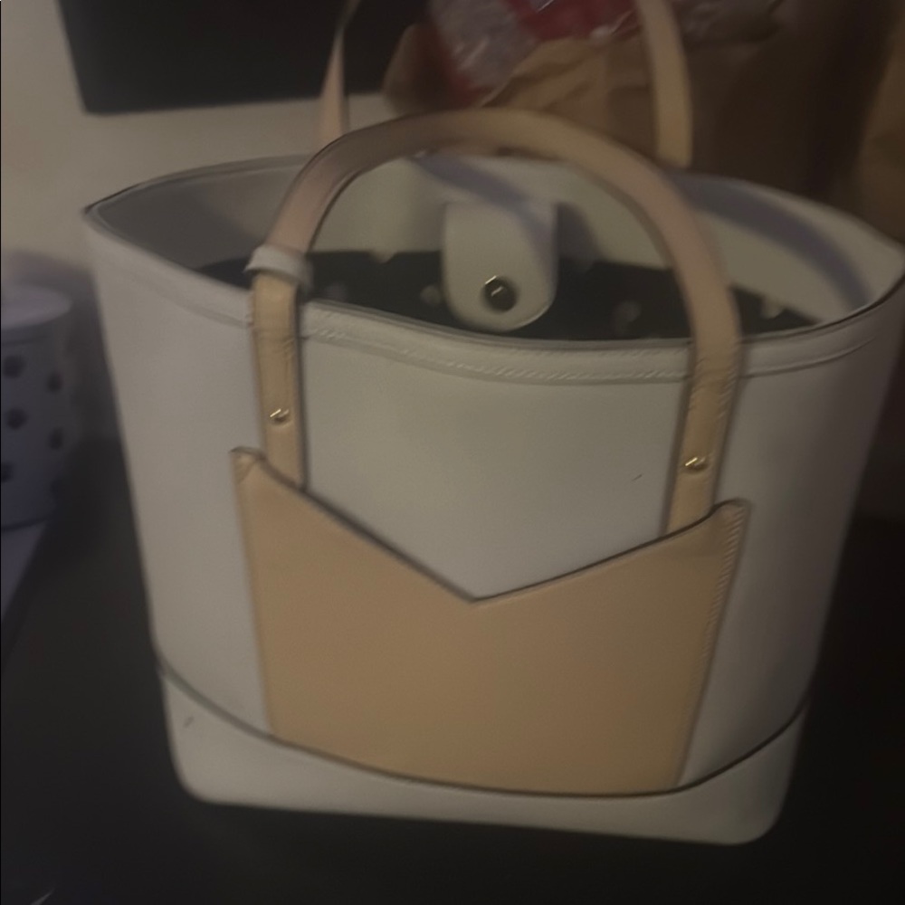 Anne Klein Cream and Tan Shoulder Bag